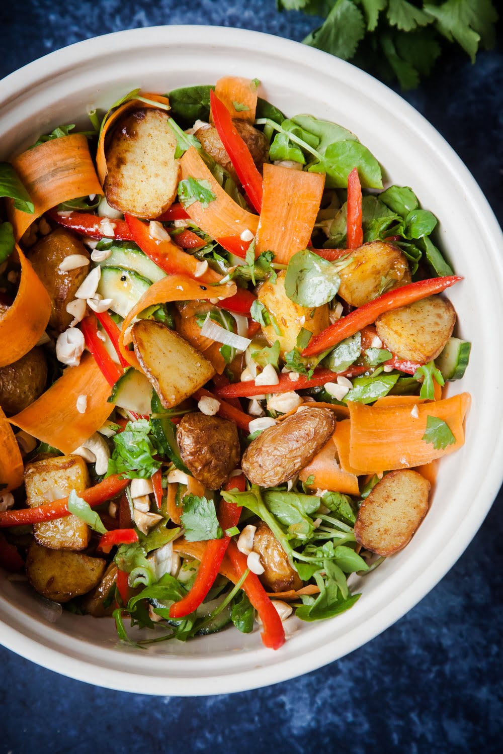 Crunchy Indian Potato Salad with Mango Chutney Vinaigrette