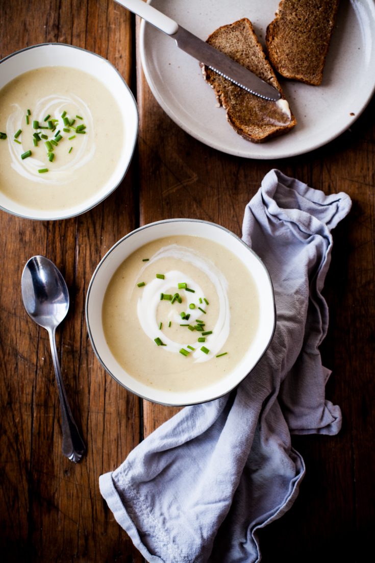 Creamy Vegan Potato & Leek Soup - Wallflower Kitchen
