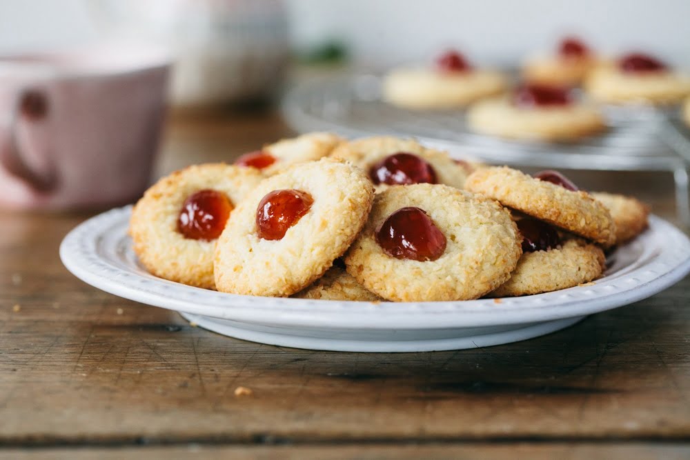 Vegan Coconut Cherry Cookies Recipe (Melting Moments)