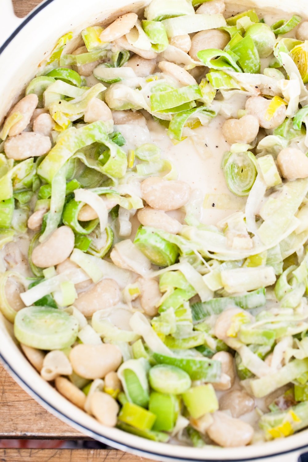 Vegan Creamy Leeks with Butter Beans - Wallflower Kitchen