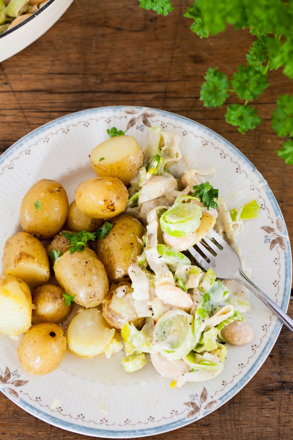 Creamy Leeks with Butter Beans (Vegan)