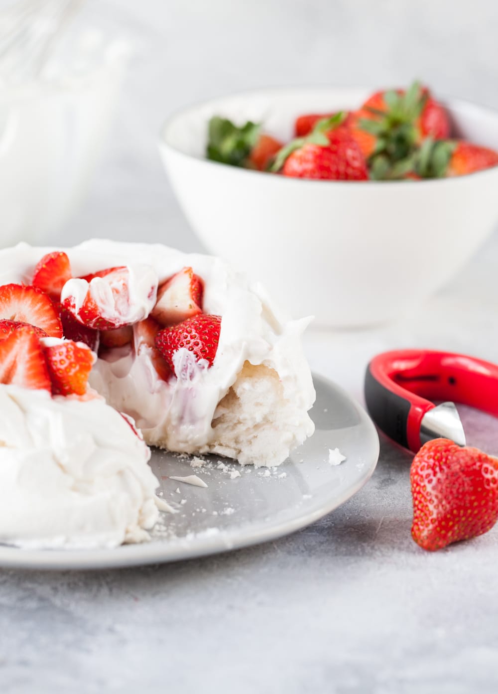 Vegan Pavlova with Strawberries & Cream