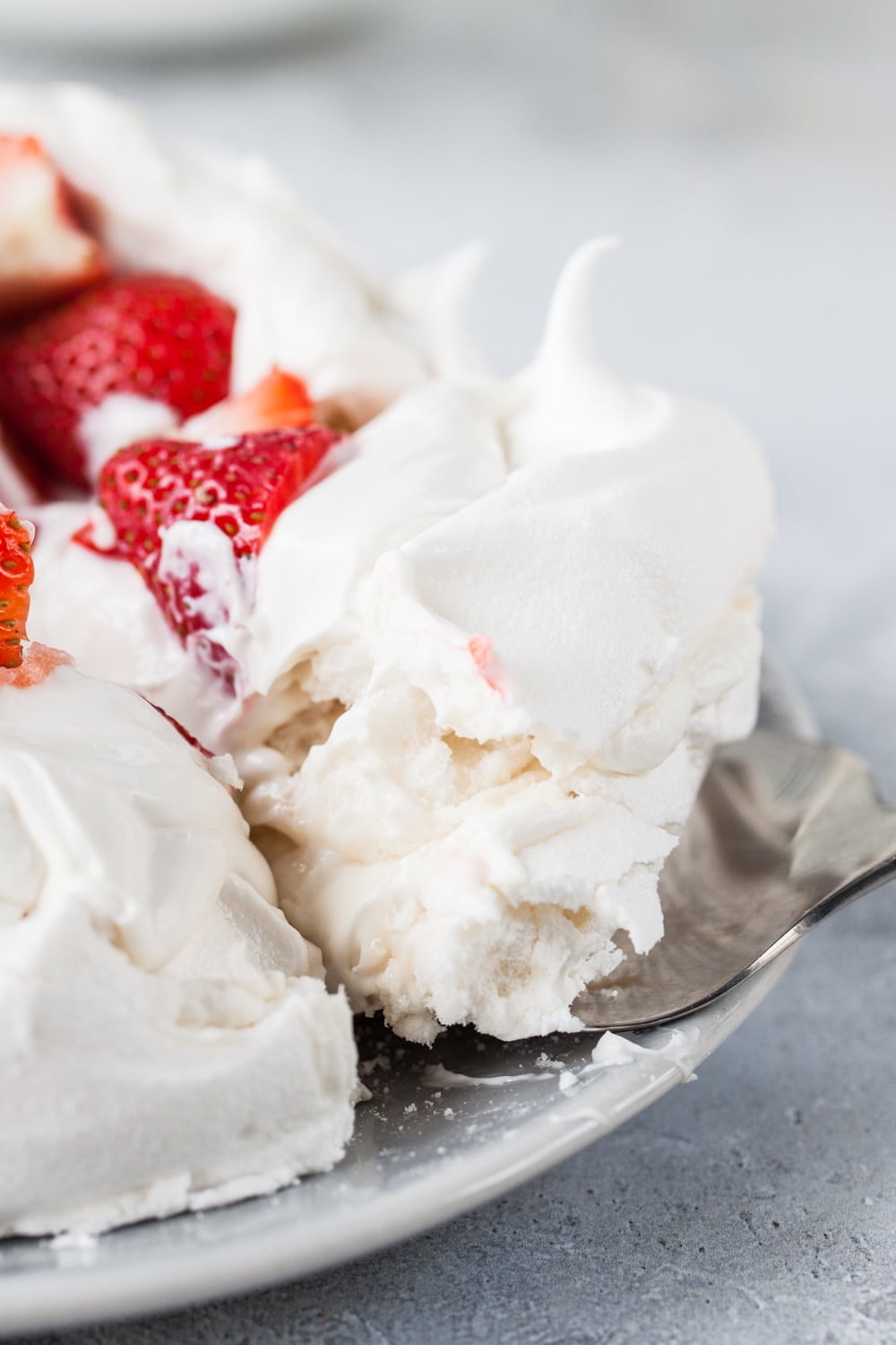 Vegan Pavlova with Strawberries & Cream