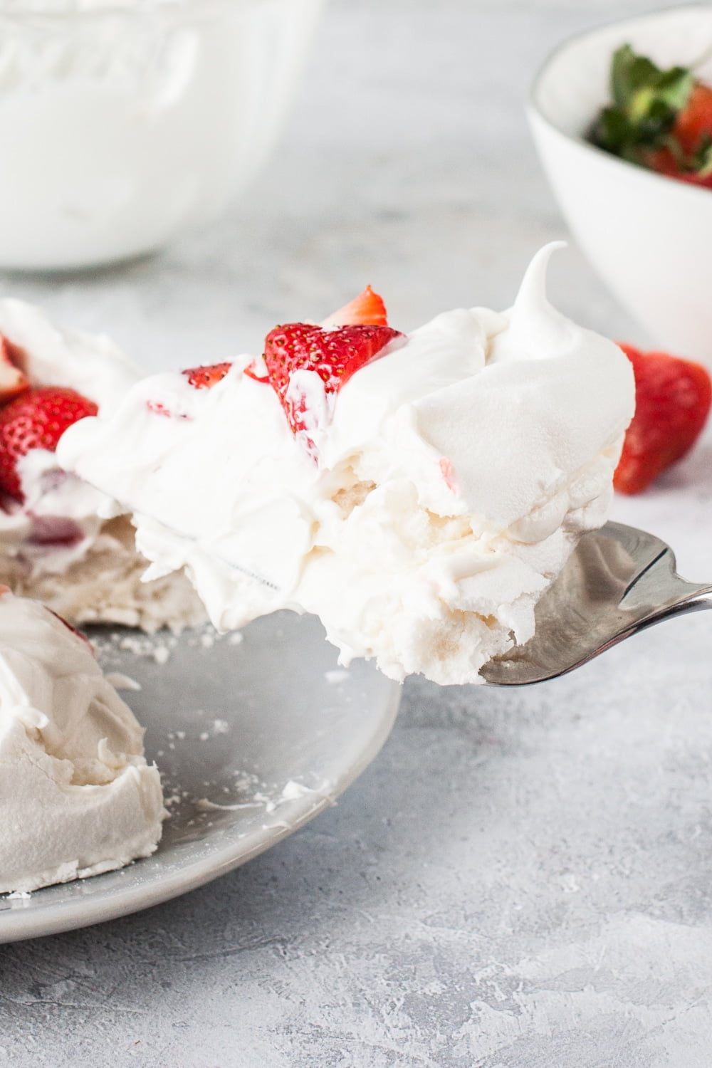 Vegan Pavlova with Strawberries & Cream