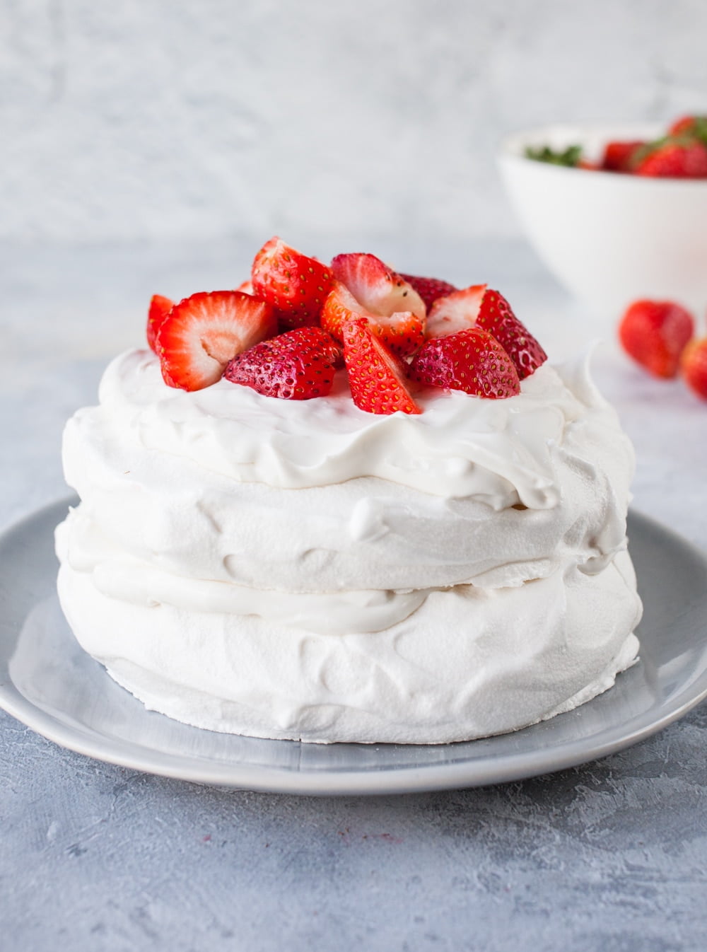 Vegan Pavlova with Strawberries & Cream