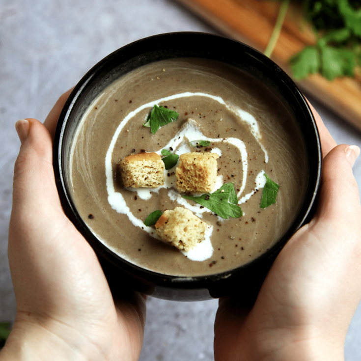 Vegan Mushroom and Chestnut Soup - Wallflower Kitchen