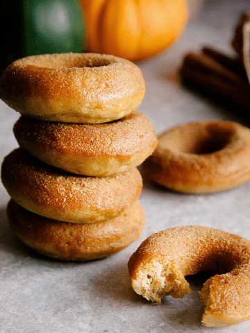 Baked Vegan Pumpkin Donuts with Cinnamon Sugar
