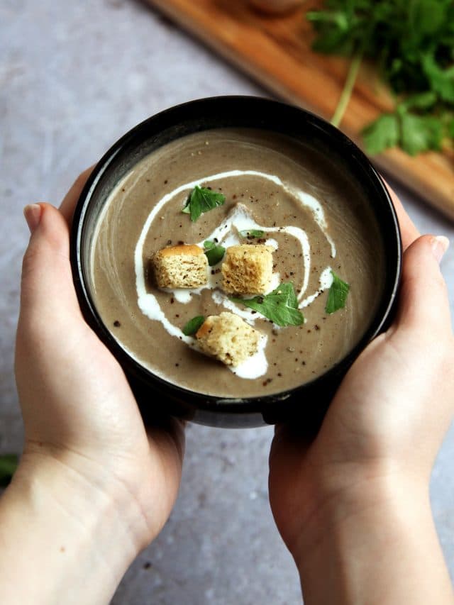 Mushroom & Chestnut Soup (Vegan)