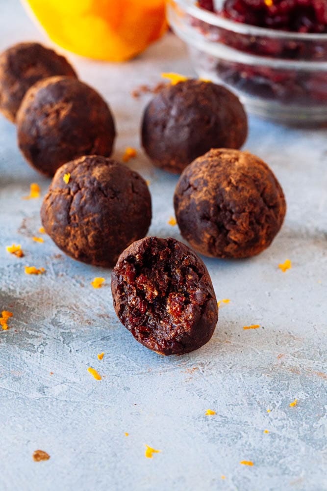 Cranberry, Orange & Chocolate Hemp Energy Balls