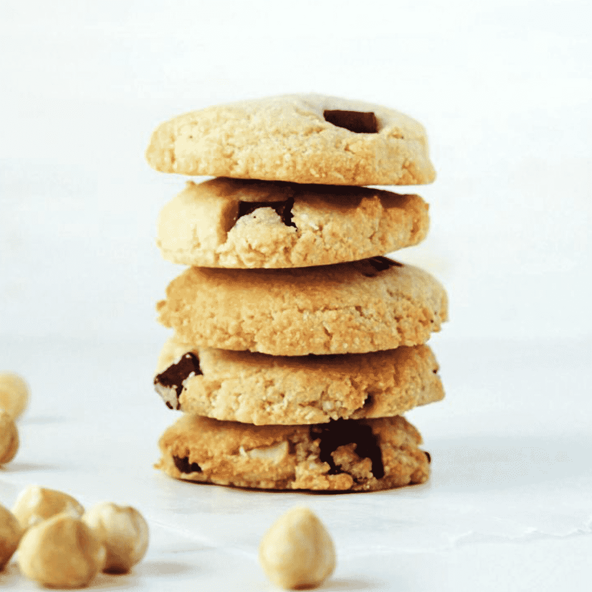 Delicious grain-free chocolate chip cookies with almond flour and hazelnuts. Easy to make and some of the best gluten-free cookies I've tried!