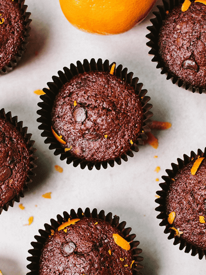 Chocolate vegan muffins with a hint of orange, and only approx 100 calories per serving!