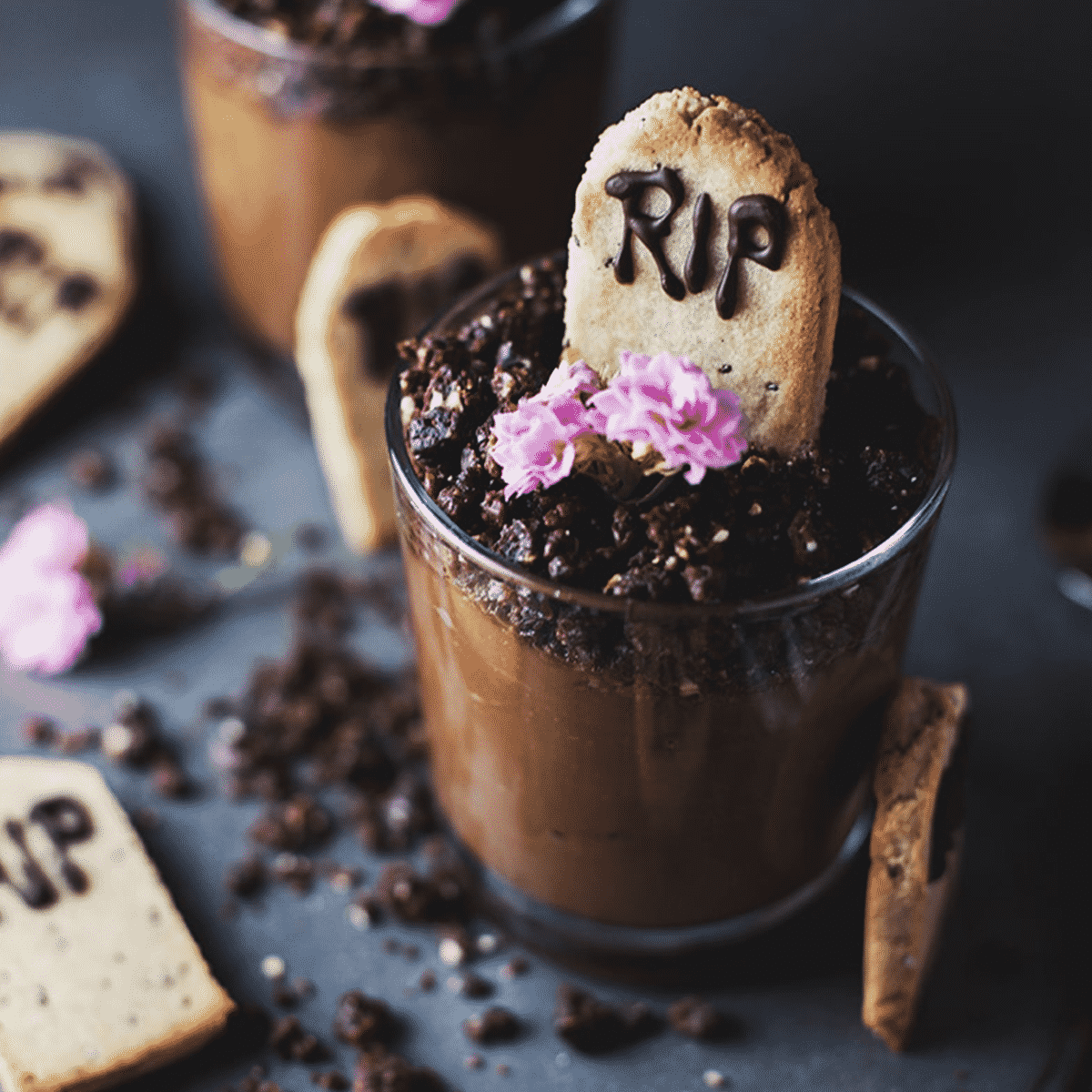 Graveyard Raw Chocolate Mousse Pots