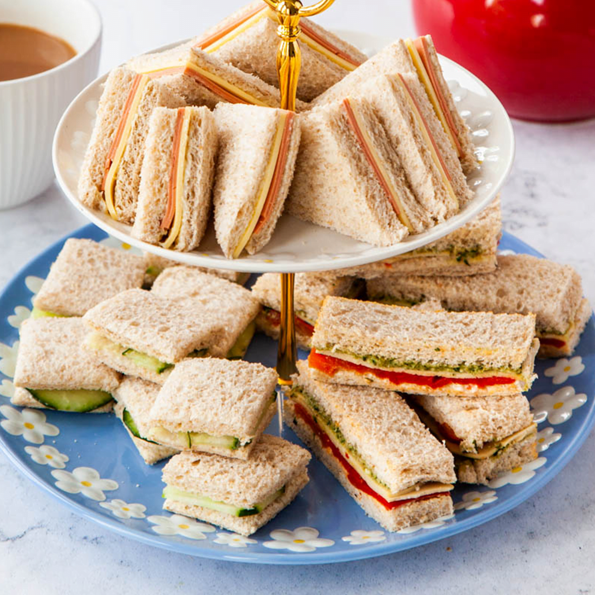 Vegan Jubilee Afternoon Tea Sandwiches with Quorn - Wallflower Kitchen